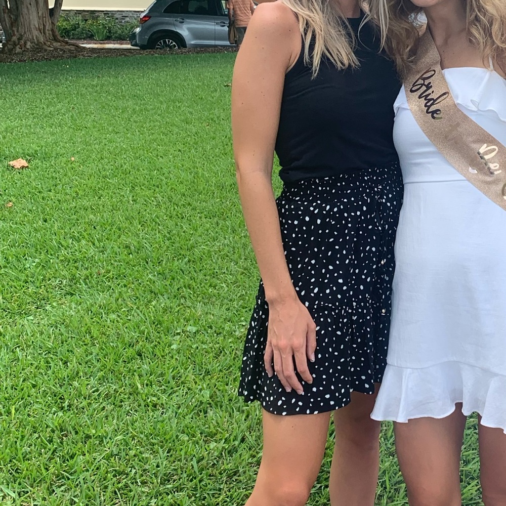 Black and white polka dot skirt